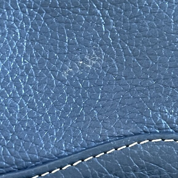 TIGNANELLO Womens Blue Leather Zip Around Wallet Clutch Card Slots Key Ring - Picture 12 of 13